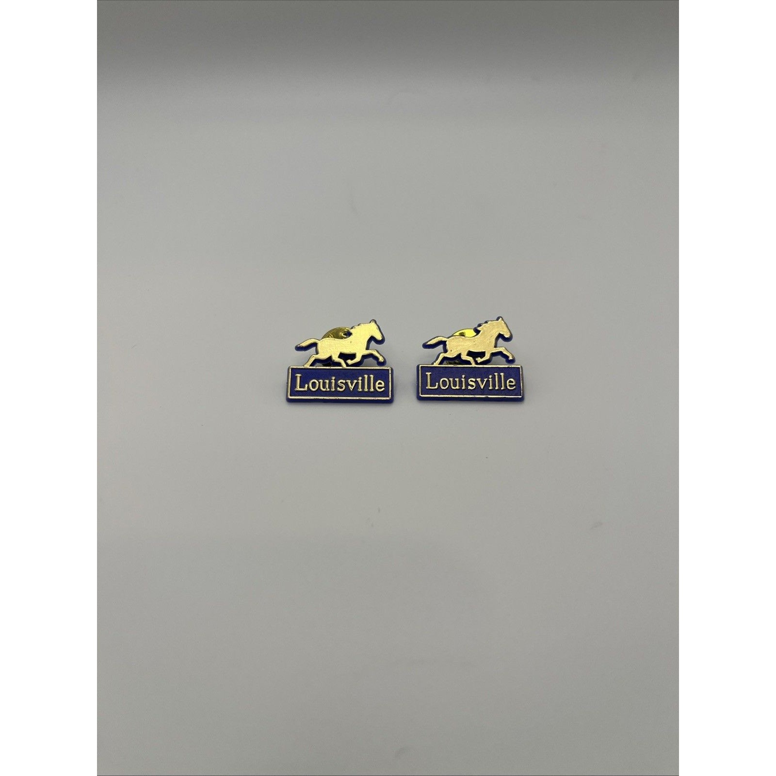 Kentucky Derby Blue Plastic Pin Lapel Shirt Pin Pair